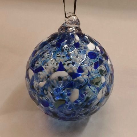 DB-322 Ornament, Optic ornament - blue with white at Hunter Wolff Gallery