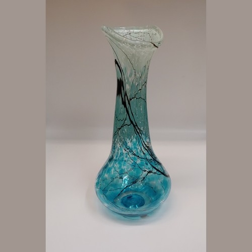 DB-682 Vase - Aqua Lightning Tall Jeannie Bottle 16x7x7 $375 at Hunter Wolff Gallery