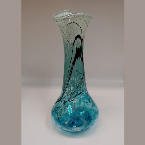 DB-682 Vase - Aqua Lightning Tall Jeannie Bottle 16x7x7 $375 at Hunter Wolff Gallery