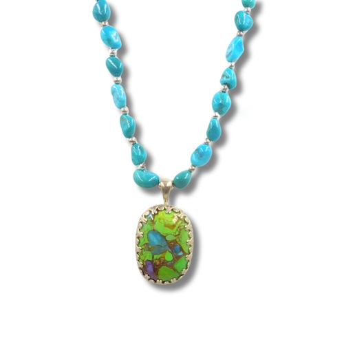 Click to view detail for DKC-2066 Pendant, Turquoise and Mojave Turquoise  $198