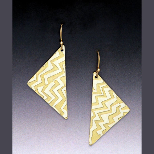 MB-E409 Earrings Brass Isosceles $48 at Hunter Wolff Gallery