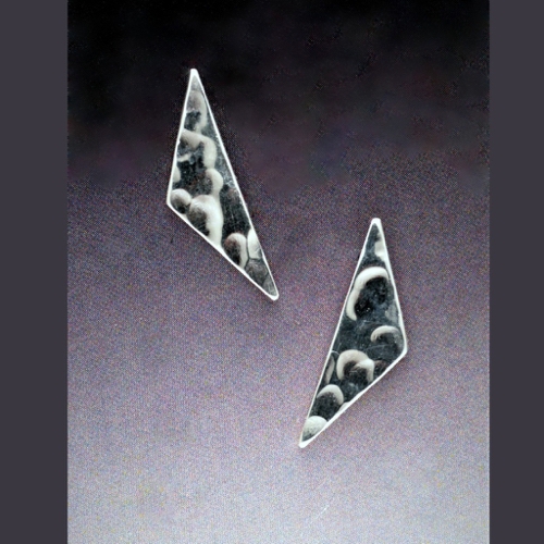 MB-E417A Earrings Hammered Triangles $78 at Hunter Wolff Gallery