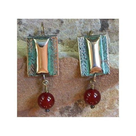 Click to view detail for EC-010 Earrings Roman Bar Motif - Amethyst