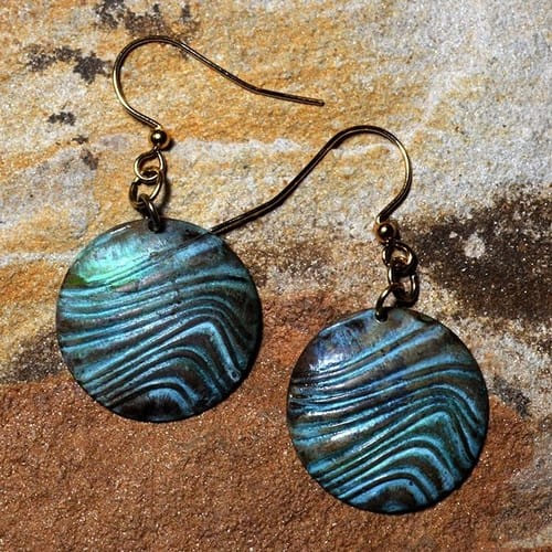 Click to view detail for EC-031 Earrings Round Discs $40