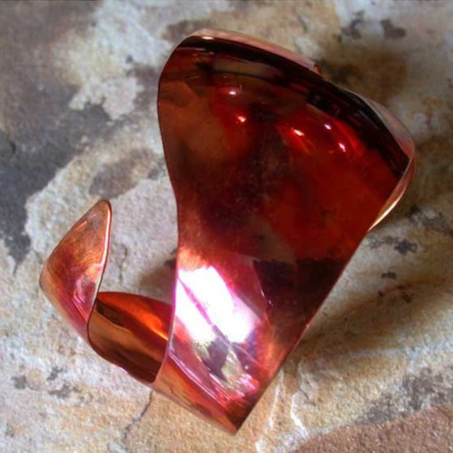 Click to view detail for EC-177 Cuff- Iridescent Copper Cuff Elaine Coyne $437