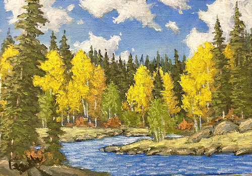 Fall Riverbend 5x7 $230 at Hunter Wolff Gallery