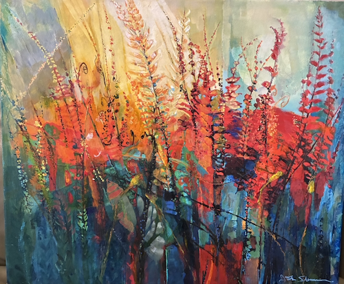 Click to view detail for Floral Abstract 20x24 $850