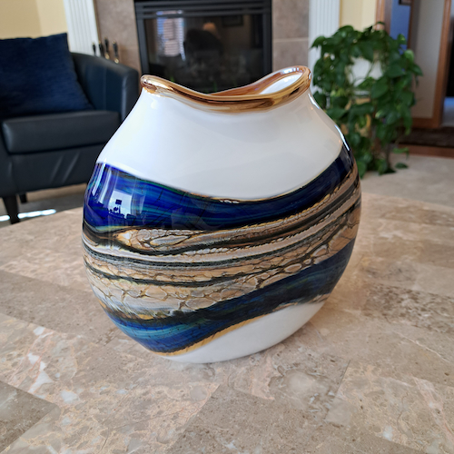 GBG-004 Vessel, Flattened Round Coastal $625 at Hunter Wolff Gallery