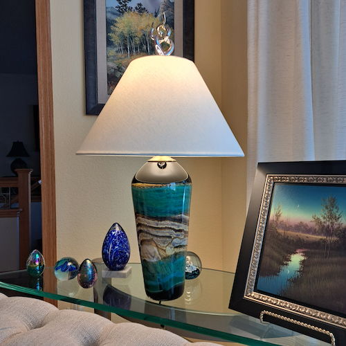 GBG-009 Lamp Black Opal TQ $1300 at Hunter Wolff Gallery