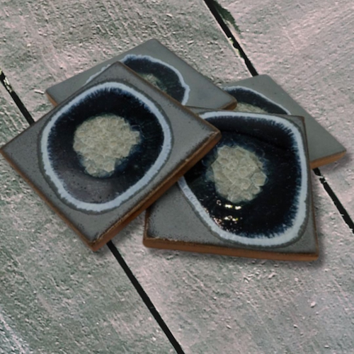 Click to view detail for KB-673 Coasters Set of 4 Gray $45