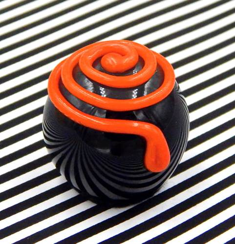 HG-194 Black Licorice with Orange Spiral $46 at Hunter Wolff Gallery