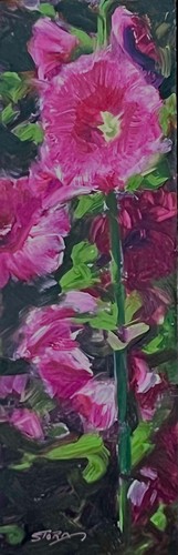 Click to view detail for Hollyhocks 12x4 $250