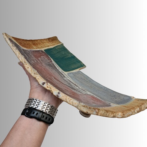 Click to view detail for #250517 Footed Platter, Multi-Color $42