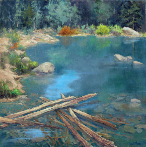 Hidden Away 18x18 $1050 at Hunter Wolff Gallery