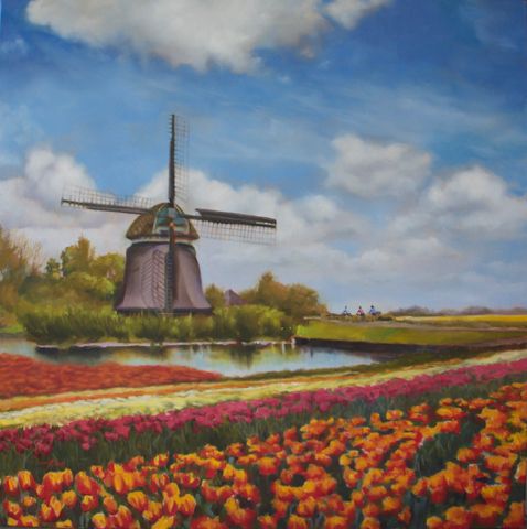 Holland in Springtime 38x38 at Hunter Wolff Gallery