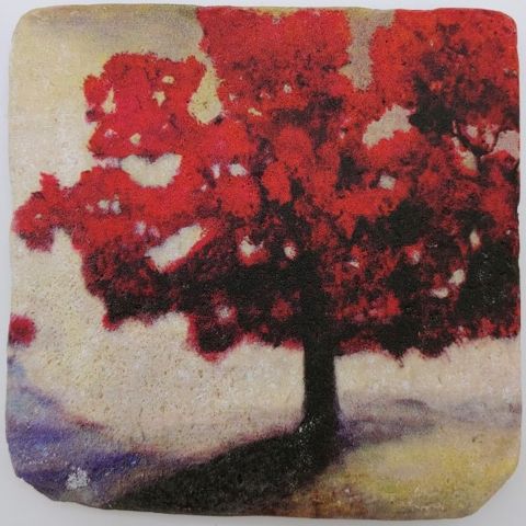 JS008 Coaster Red Tree 4x4 $26 at Hunter Wolff Gallery