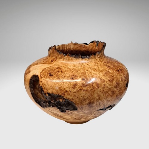 JW-220 Aspen Burl Hollow Woodturning 12x14 $1500 at Hunter Wolff Gallery