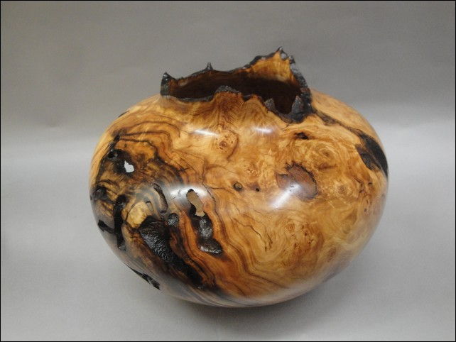 JW-093 Aspen Burl Vessel $600 at Hunter Wolff Gallery