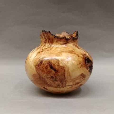 JW-161 Aspen Burl Hollow Vessel at Hunter Wolff Gallery