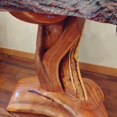 JW-181 Redwood Burl and Juniper Table $4250 at Hunter Wolff Gallery