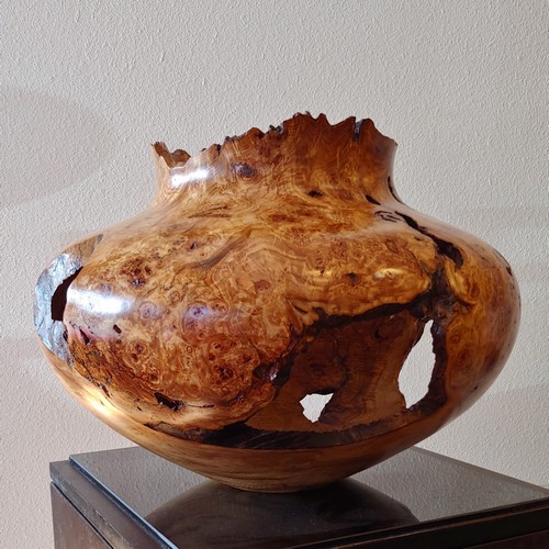 JW-186 Aspen Burl Hollowed Vessel $1400 at Hunter Wolff Gallery