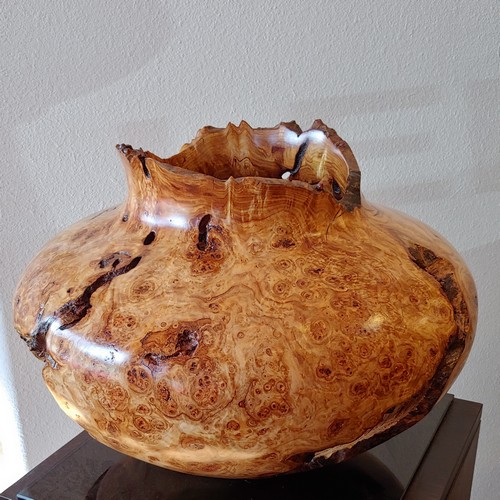 JW-186 Aspen Burl Hollowed Vessel $1400 at Hunter Wolff Gallery