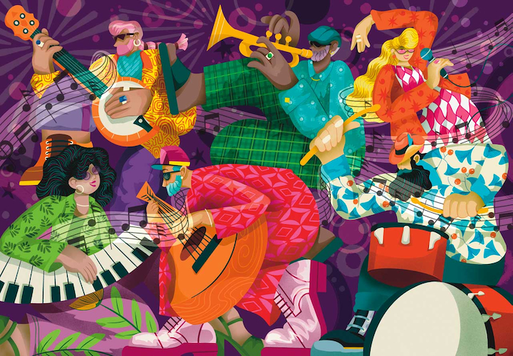 Click to view detail for MP-006 Jammin' at Night 18 x 12.8  $108