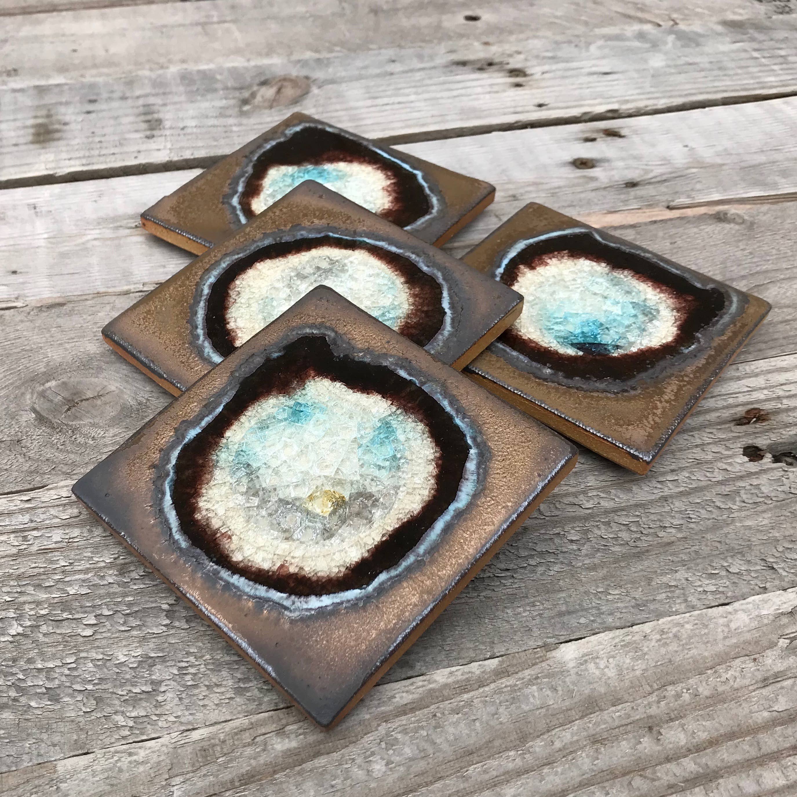 KB-586 Coasters Set of 4 Bronze $43 at Hunter Wolff Gallery