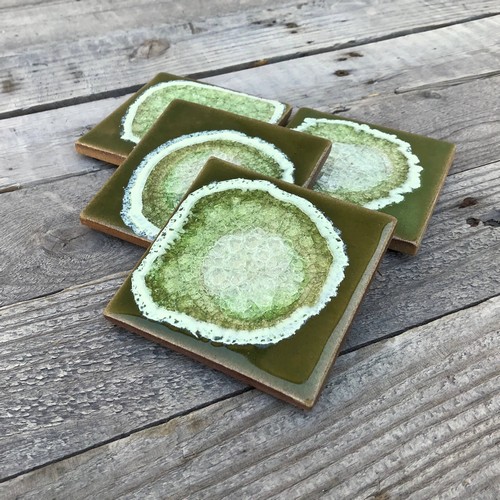 KB-538 Coaster Set -   Wasabi $42 at Hunter Wolff Gallery