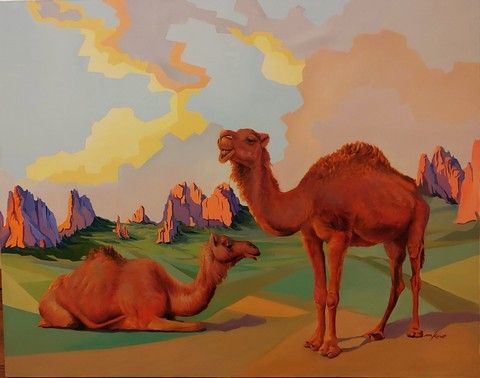 Click to view detail for CameLot in Kissing Camels 40x50 $5000