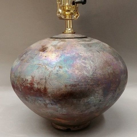 Click to view detail for Lamp Round Raku 12x9