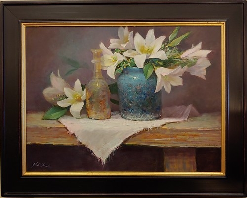Lilies in Light 18x24 $1200 at Hunter Wolff Gallery