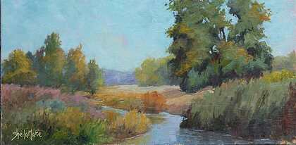 Looking North on the Platte 8x16 $515 at Hunter Wolff Gallery