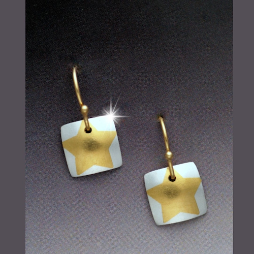 Click to view detail for MB-E442 Earrings, Gold Star $148