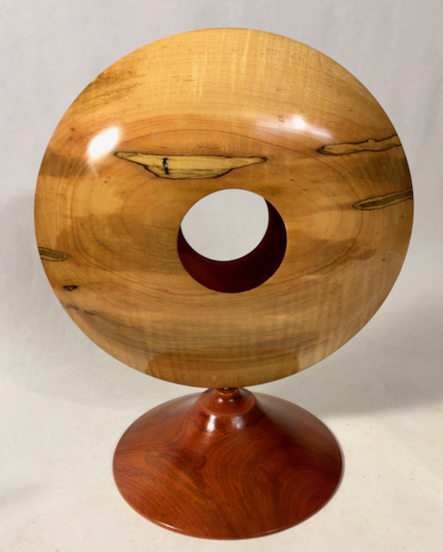 MH041 Sculpture, Round on Stand, Ambrosa Maple $375 at Hunter Wolff Gallery