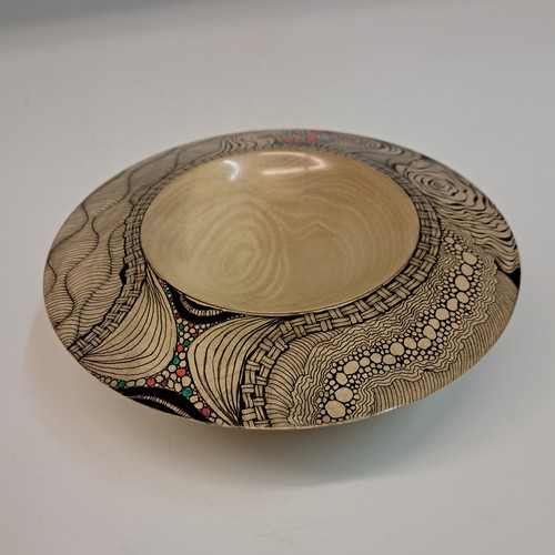 Click to view detail for MH108 Bowl, Holly with Zentangle $245