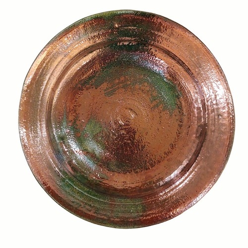 MW-361 Raku Platter Copper/Green $150 at Hunter Wolff Gallery