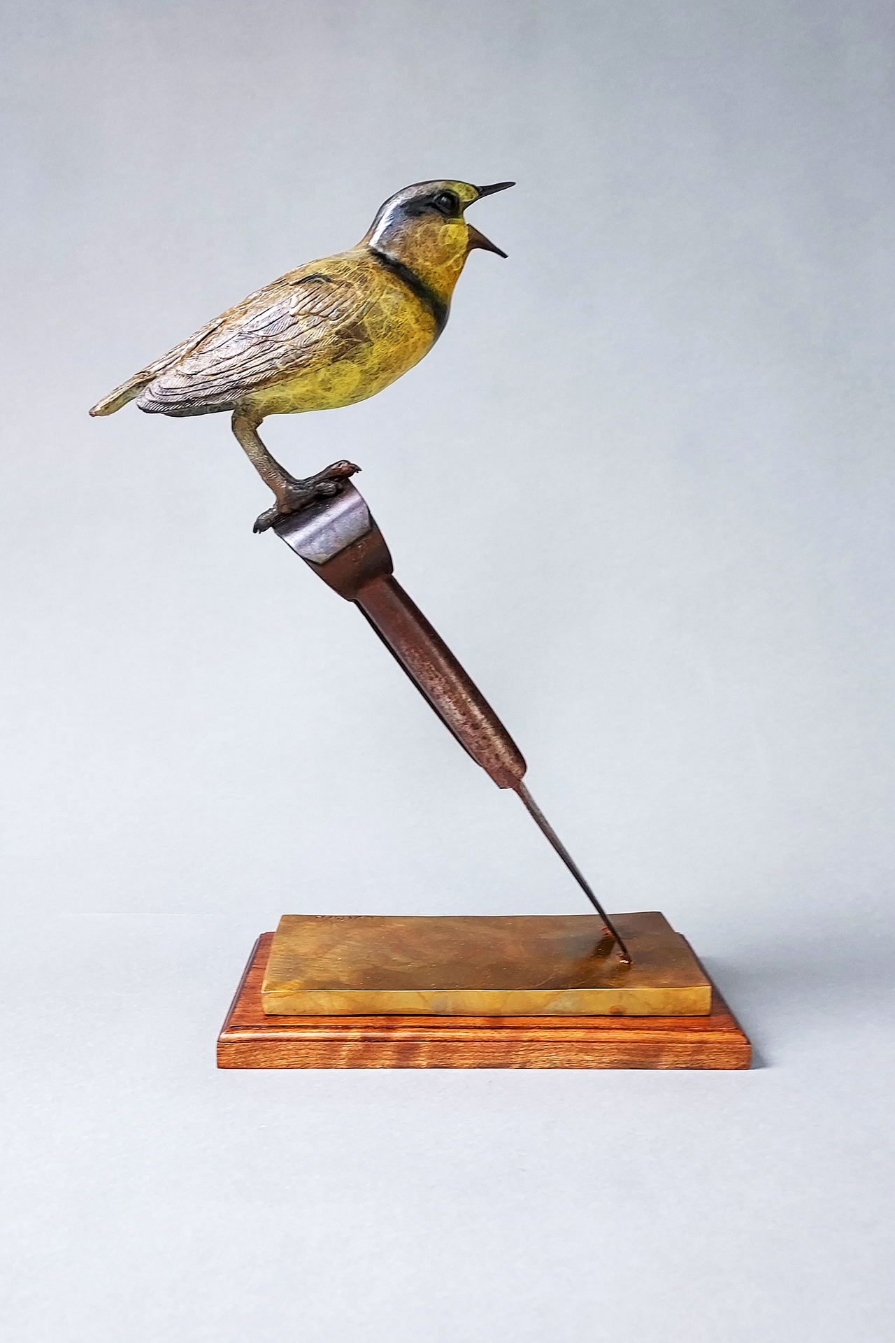 Click to view detail for FL141 Meadowlark on Sheep Sheers 18x14x6 $3450