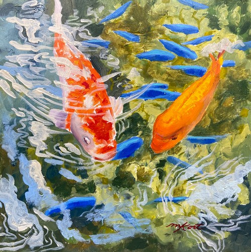 Meeting of the Minds 8x8 $270 at Hunter Wolff Gallery