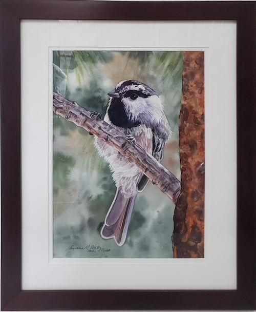Click to view detail for Peeking Chickadee  14 x 10 $980
