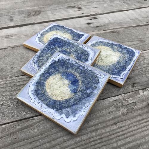 Click to view detail for KB-683 Coasters Set of 4 Periwinkle $45