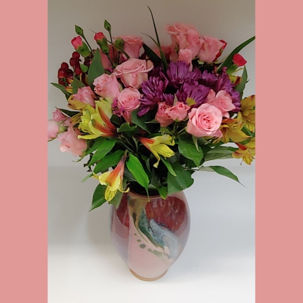 #220724 Vase Rose, Blue, Teal $24 at Hunter Wolff Gallery