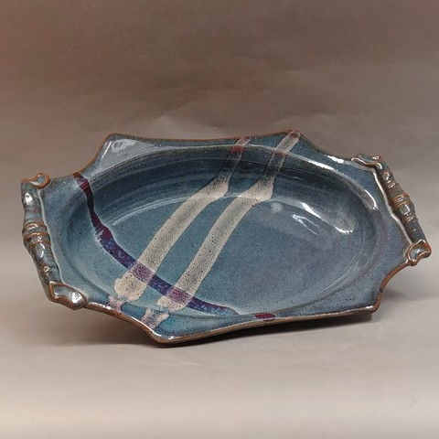 Platter Fancy with Handles 15x9.25 at Hunter Wolff Gallery