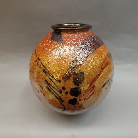 Raku 3X Fired 12x10 at Hunter Wolff Gallery