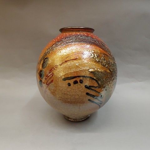 Raku 3X Fired 12x10 at Hunter Wolff Gallery