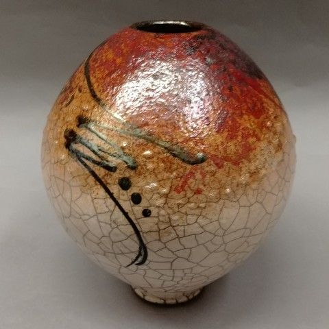 Raku Vase at Hunter Wolff Gallery