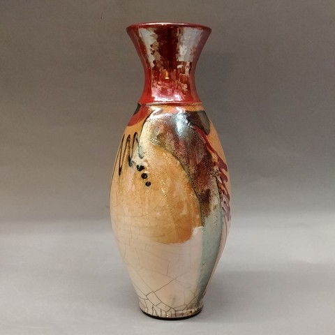 Click to view detail for Raku Vase 12T