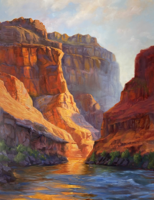 Rocks & Reflection Grand Canyon 48x36 $4200 at Hunter Wolff Gallery