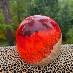 SH238 Maple & Ruby Red Orb $225 at Hunter Wolff Gallery