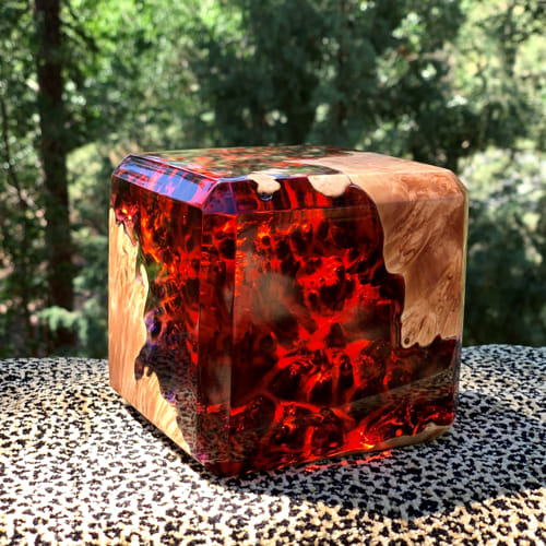 SH115 Fire Cube Red 4 at Hunter Wolff Gallery